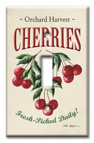 Art Plates - Decorative OVERSIZED Wall Plates & Outlet Covers - Cherries
