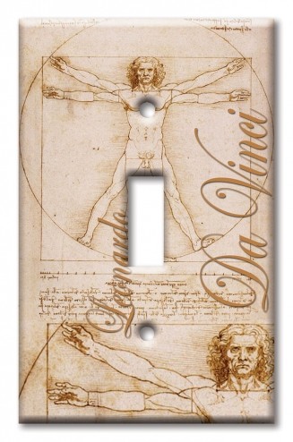 Art Plates - Decorative OVERSIZED Wall Plates & Outlet Covers - Da Vinci: Man