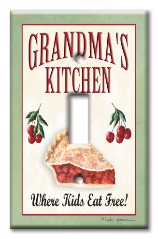Art Plates - Decorative OVERSIZED Wall Plate - Outlet Cover - Grandma's Kitchen
