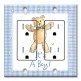 Printed 2 Gang Decora Duplex Receptacle Outlet with matching Wall Plate - It's A Boy: Teddy Bear