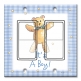 Printed Decora 2 Gang Rocker Style Switch with matching Wall Plate - It's A Boy: Teddy Bear