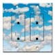 Printed 2 Gang Decora Duplex Receptacle Outlet with matching Wall Plate - Clouds