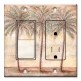 Printed 2 Gang Decora Switch - Outlet Combo with matching Wall Plate - Palm Trees