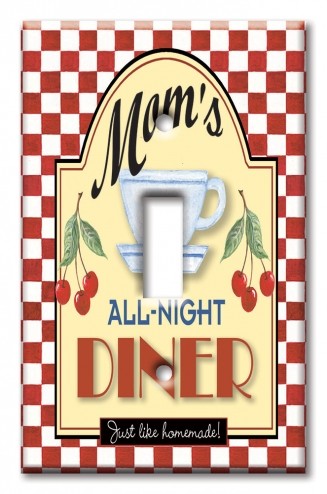 Art Plates - Decorative OVERSIZED Switch Plates & Outlet Covers - Mom's All Night Diner