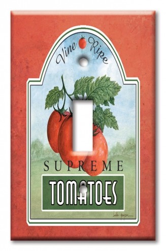Art Plates - Decorative OVERSIZED Switch Plate - Outlet Cover - Tomatoes