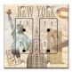 Printed 2 Gang Decora Duplex Receptacle Outlet with matching Wall Plate - New York III
