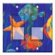 Printed Decora 2 Gang Rocker Style Switch with matching Wall Plate - Fish II