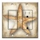 Printed 2 Gang Decora Switch - Outlet Combo with matching Wall Plate - Star Fish