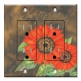 Printed 2 Gang Decora Duplex Receptacle Outlet with matching Wall Plate - Red Sunflower