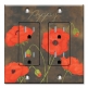 Printed 2 Gang Decora Duplex Receptacle Outlet with matching Wall Plate - Poppy