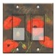 Printed Decora 2 Gang Rocker Style Switch with matching Wall Plate - Poppy