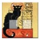 Printed Decora 2 Gang Rocker Style Switch with matching Wall Plate - Chat Noir (Black Cat)