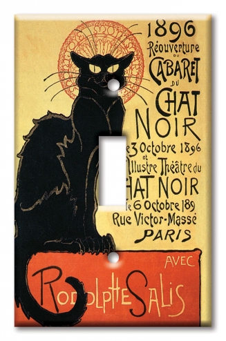 Art Plates - Decorative OVERSIZED Wall Plates & Outlet Covers - Chat Noir (Black Cat)