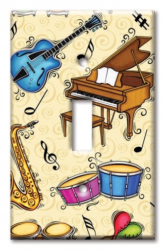 Art Plates - Decorative OVERSIZED Switch Plates & Outlet Covers - Musical Instruments - Image by Dan Morris