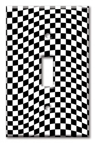 Art Plates - Decorative OVERSIZED Wall Plates & Outlet Covers - Checkered Flag