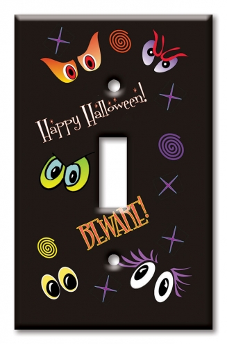 Art Plates - Decorative OVERSIZED Wall Plate - Outlet Cover - Happy Halloween