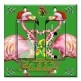 Printed 2 Gang Decora Switch - Outlet Combo with matching Wall Plate - Flamingo Holiday
