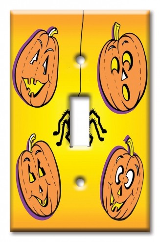 Art Plates - Decorative OVERSIZED Wall Plate - Outlet Cover - Halloween - Jack O Lantern