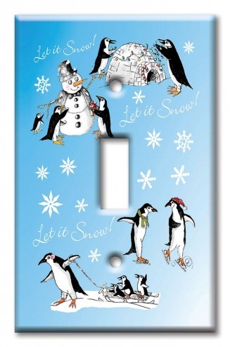 Art Plates - Decorative OVERSIZED Switch Plates & Outlet Covers - Let it Snow II