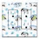 Printed 2 Gang Decora Duplex Receptacle Outlet with matching Wall Plate - Christmas Penguins