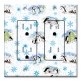 Printed 2 Gang Decora Duplex Receptacle Outlet with matching Wall Plate - Christmas Penguins