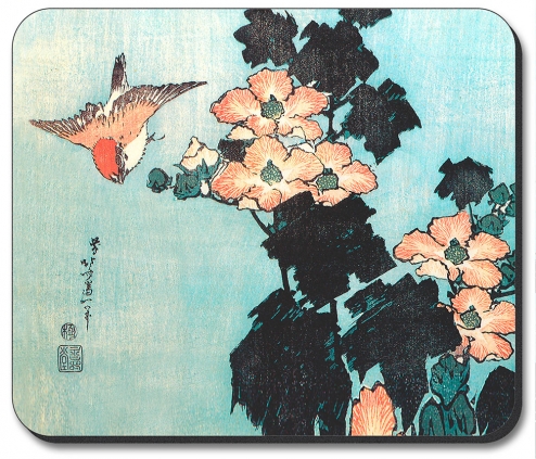 Hokusai: Hibiscus and Sparrow - #548