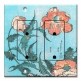 Printed 2 Gang Decora Duplex Receptacle Outlet with matching Wall Plate - Hokusai: Poppies