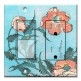 Printed 2 Gang Decora Switch - Outlet Combo with matching Wall Plate - Hokusai: Poppies