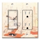 Printed 2 Gang Decora Switch - Outlet Combo with matching Wall Plate - Hokusai: Shiragai