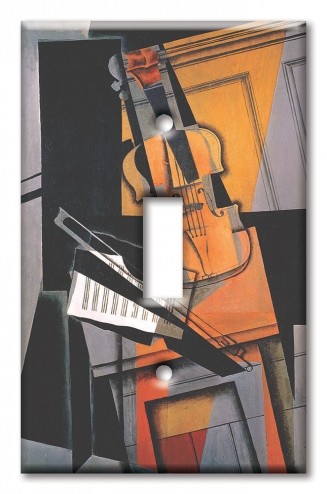 Art Plates - Decorative OVERSIZED Wall Plate - Outlet Cover - Gris: Violin