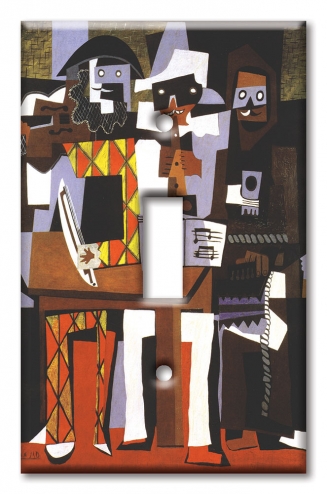 Art Plates - Decorative OVERSIZED Switch Plates & Outlet Covers - Picasso: Three Musicians