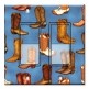 Printed Decora 2 Gang Rocker Style Switch with matching Wall Plate - Cowboy Boots (Denim) - Image by Dan Morris