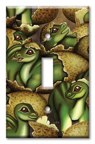 Art Plates - Decorative OVERSIZED Wall Plates & Outlet Covers - Baby Dinosaurs - Image by Dan Morris