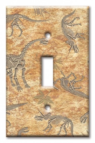 Art Plates - Decorative OVERSIZED Wall Plate - Outlet Cover - Dinosaur Fossils - Image by Dan Morris