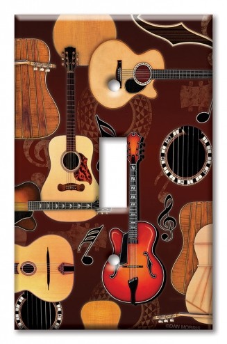 Art Plates - Decorative OVERSIZED Wall Plate - Outlet Cover - Guitars - Image by Dan Morris