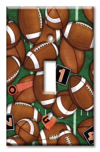 Art Plates - Decorative OVERSIZED Wall Plate - Outlet Cover - Footballs - Image by Dan Morris