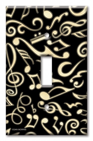 Art Plates - Decorative OVERSIZED Switch Plates & Outlet Covers - Musical Notes - Image by Dan Morris