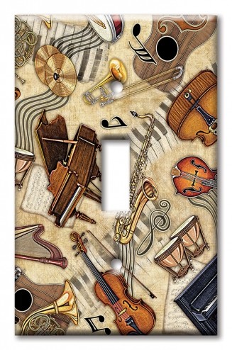Art Plates - Decorative OVERSIZED Switch Plates & Outlet Covers - Music Instruments - Image by Dan Morris