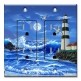 Printed 2 Gang Decora Duplex Receptacle Outlet with matching Wall Plate - Lighthouse at Night
