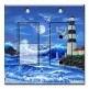 Printed 2 Gang Decora Switch - Outlet Combo with matching Wall Plate - Lighthouse at Night
