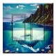 Printed Decora 2 Gang Rocker Style Switch with matching Wall Plate - Whale II