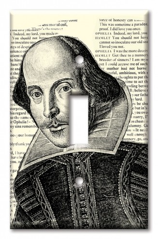 Art Plates - Decorative OVERSIZED Switch Plate - Outlet Cover - Shakespeare