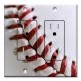 Printed 2 Gang Decora Duplex Receptacle Outlet with matching Wall Plate - Baseball Stitch