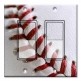 Printed Decora 2 Gang Rocker Style Switch with matching Wall Plate - Baseball Stitch