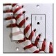 Printed 2 Gang Decora Switch - Outlet Combo with matching Wall Plate - Baseball Stitch