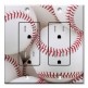 Printed 2 Gang Decora Duplex Receptacle Outlet with matching Wall Plate - New Baseballs