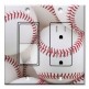 Printed 2 Gang Decora Switch - Outlet Combo with matching Wall Plate - New Baseballs