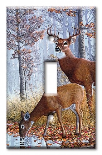 Art Plates - Decorative OVERSIZED Wall Plates & Outlet Covers - Deer