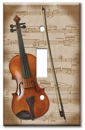 Art Plates - Decorative OVERSIZED Switch Plate - Outlet Cover - Violin