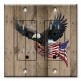 Printed 2 Gang Decora Duplex Receptacle Outlet with matching Wall Plate - Eagle with Flag